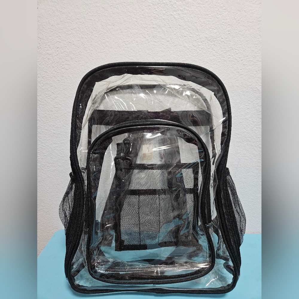 Clear Backpack with Black Trim